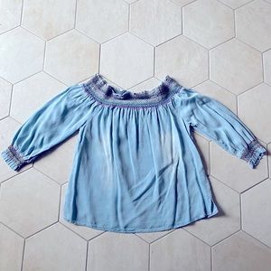 Chambray off the shoulder top